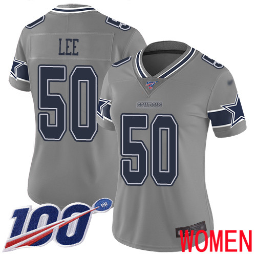 Women Dallas Cowboys Limited Gray Sean Lee #50 100th Season Inverted Legend NFL Jersey->nfl t-shirts->Sports Accessory